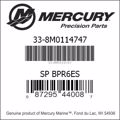 Bar codes for Mercury Marine part number 33-8M0114747