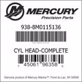 Bar codes for Mercury Marine part number 938-8M0115136