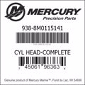 Bar codes for Mercury Marine part number 938-8M0115141