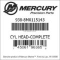 Bar codes for Mercury Marine part number 938-8M0115143