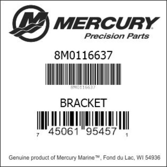 Bar codes for Mercury Marine part number 8M0116637