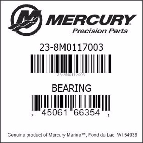 Bar codes for Mercury Marine part number 23-8M0117003