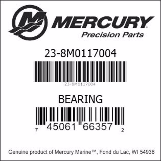 Bar codes for Mercury Marine part number 23-8M0117004