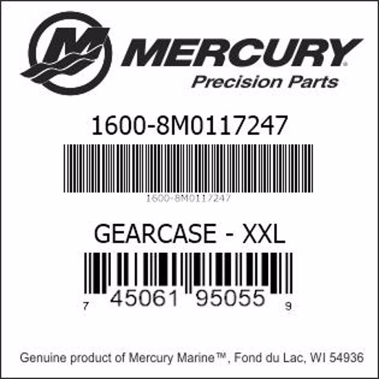 Bar codes for Mercury Marine part number 1600-8M0117247