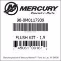 Bar codes for Mercury Marine part number 98-8M0117939