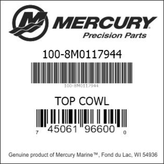 Bar codes for Mercury Marine part number 100-8M0117944