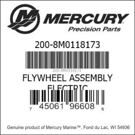 Bar codes for Mercury Marine part number 200-8M0118173