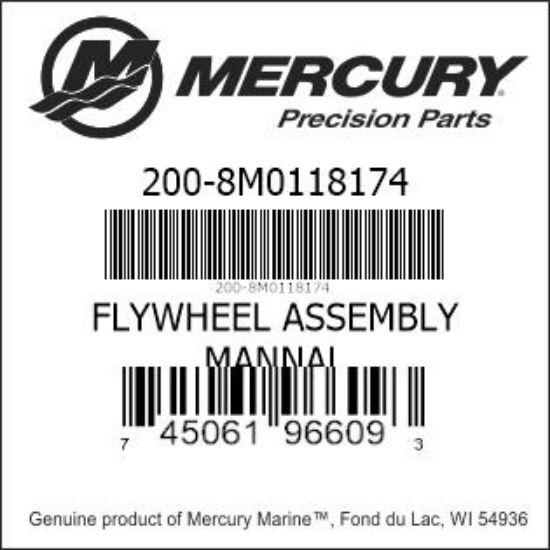 Bar codes for Mercury Marine part number 200-8M0118174
