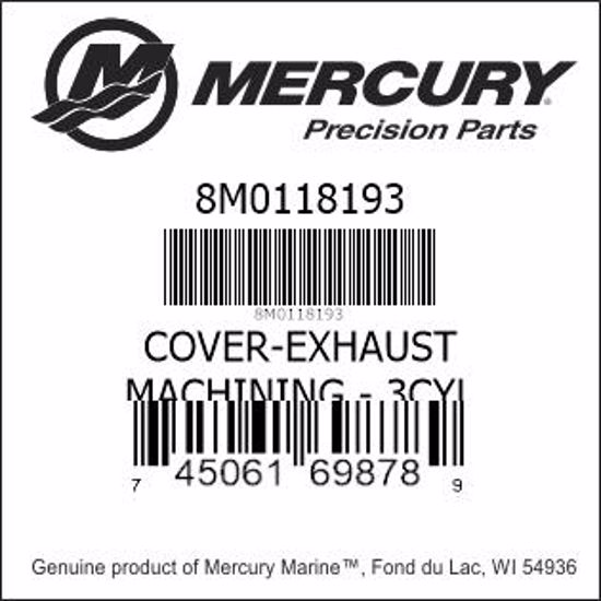Bar codes for Mercury Marine part number 8M0118193