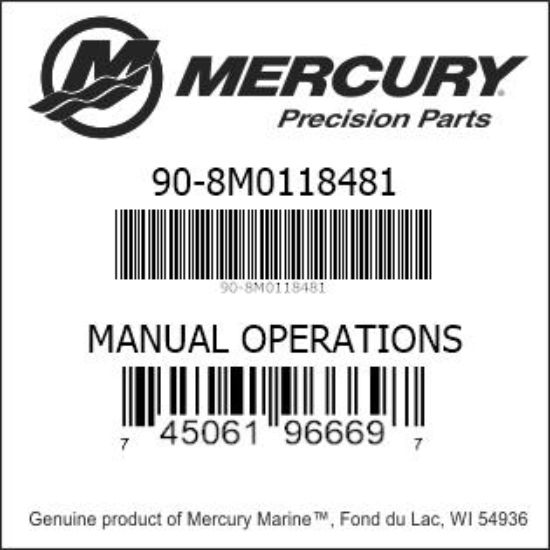 Bar codes for Mercury Marine part number 90-8M0118481
