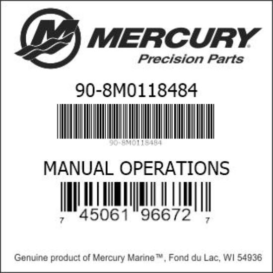 Bar codes for Mercury Marine part number 90-8M0118484