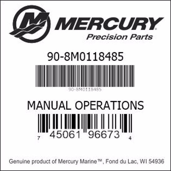 Bar codes for Mercury Marine part number 90-8M0118485