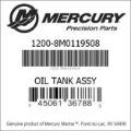 Bar codes for Mercury Marine part number 1200-8M0119508