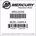 Bar codes for Mercury Marine part number 8M0120346