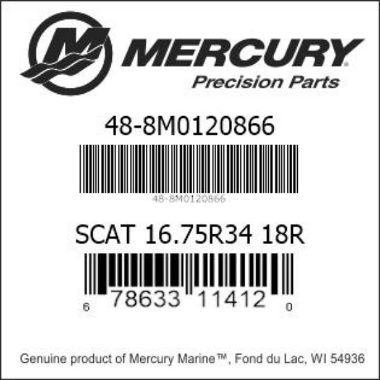 Bar codes for Mercury Marine part number 48-8M0120866