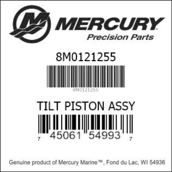 Bar codes for Mercury Marine part number 8M0121255