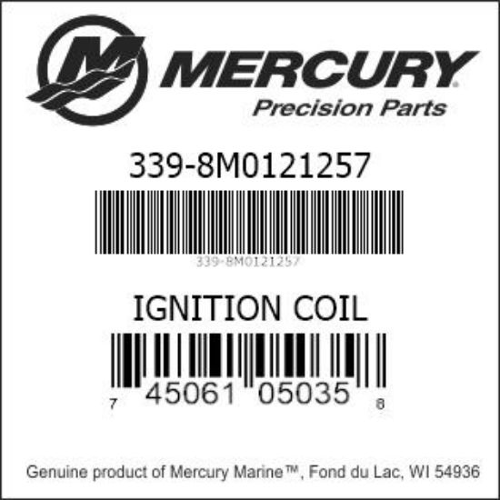 Bar codes for Mercury Marine part number 339-8M0121257