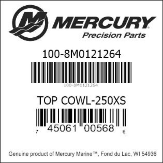 Bar codes for Mercury Marine part number 100-8M0121264