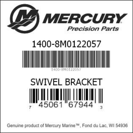 Bar codes for Mercury Marine part number 1400-8M0122057
