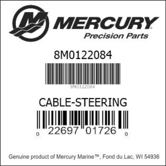 Bar codes for Mercury Marine part number 8M0122084