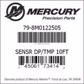 Bar codes for Mercury Marine part number 79-8M0122505