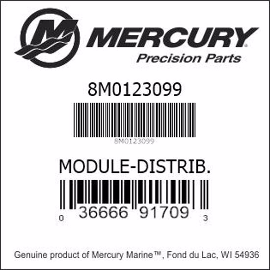 Bar codes for Mercury Marine part number 8M0123099