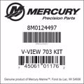 Bar codes for Mercury Marine part number 8M0124497