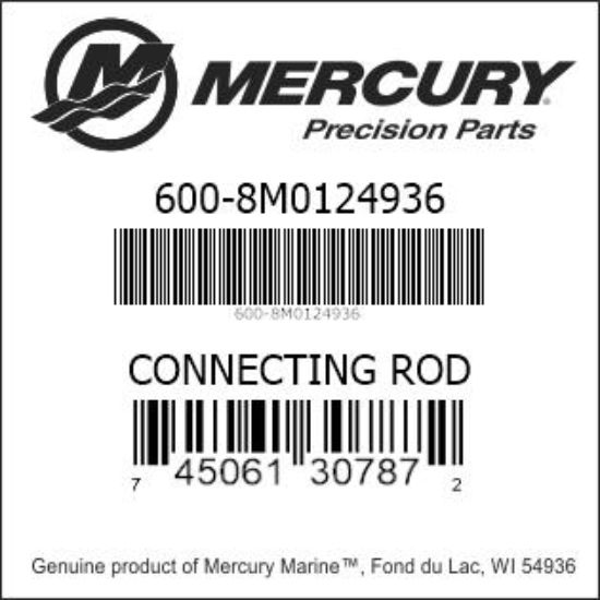 Bar codes for Mercury Marine part number 600-8M0124936