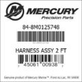 Bar codes for Mercury Marine part number 84-8M0125748