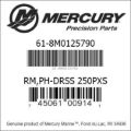 Bar codes for Mercury Marine part number 61-8M0125790