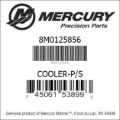 Bar codes for Mercury Marine part number 8M0125856