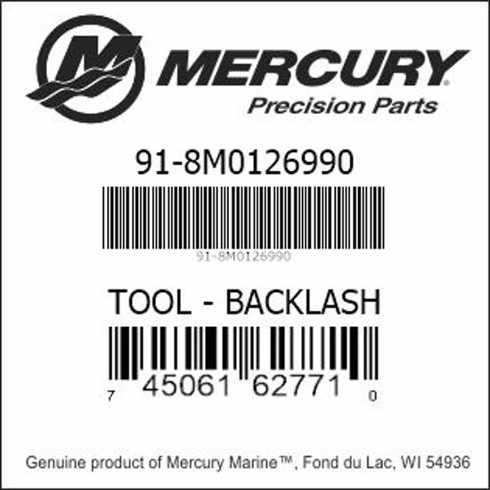 Bar codes for Mercury Marine part number 91-8M0126990
