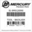 Mercury Marine part number 91-8M0126990 TOOL - BACKLASH Bar codes for Mercury Marine part number 91-8M0126990