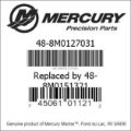 Bar codes for Mercury Marine part number 48-8M0127031