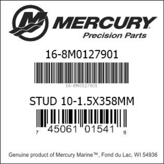 Bar codes for Mercury Marine part number 16-8M0127901