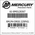 Bar codes for Mercury Marine part number 61-8M0128367