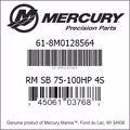 Bar codes for Mercury Marine part number 61-8M0128564