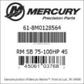 Bar codes for Mercury Marine part number 61-8M0128564