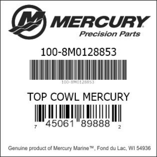 Bar codes for Mercury Marine part number 100-8M0128853