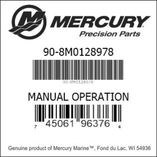 Bar codes for Mercury Marine part number 90-8M0128978