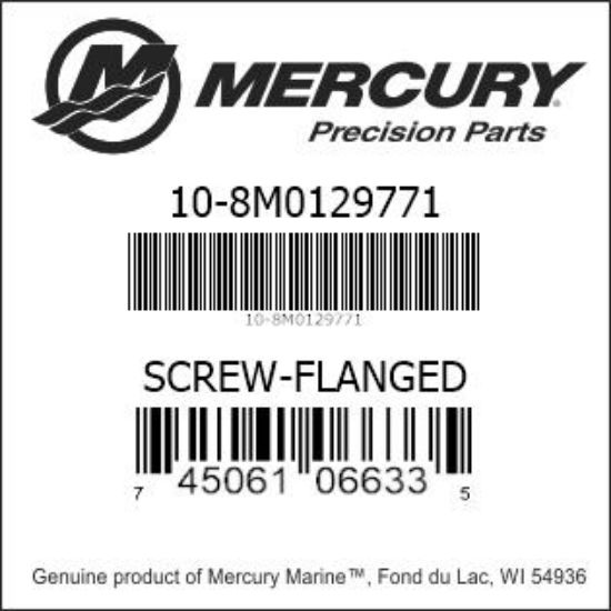 Bar codes for Mercury Marine part number 10-8M0129771