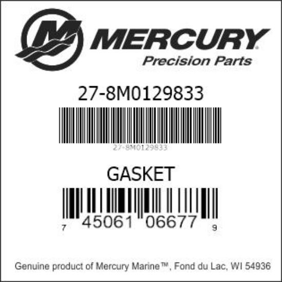 Bar codes for Mercury Marine part number 27-8M0129833