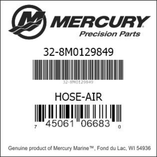Bar codes for Mercury Marine part number 32-8M0129849