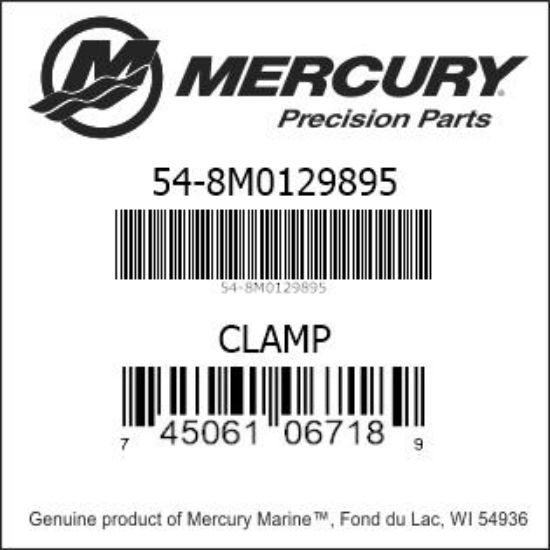 Bar codes for Mercury Marine part number 54-8M0129895