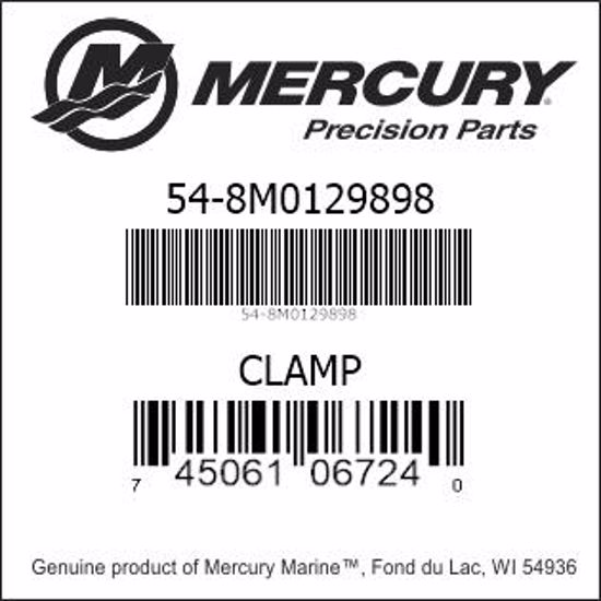Bar codes for Mercury Marine part number 54-8M0129898