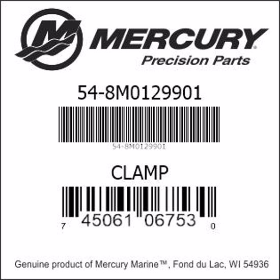Bar codes for Mercury Marine part number 54-8M0129901