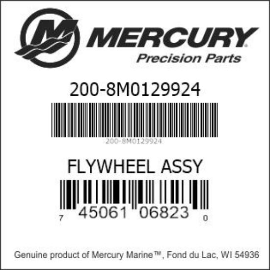 Bar codes for Mercury Marine part number 200-8M0129924
