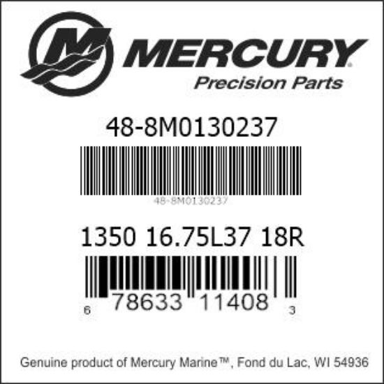 Bar codes for Mercury Marine part number 48-8M0130237