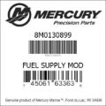 Bar codes for Mercury Marine part number 8M0130899