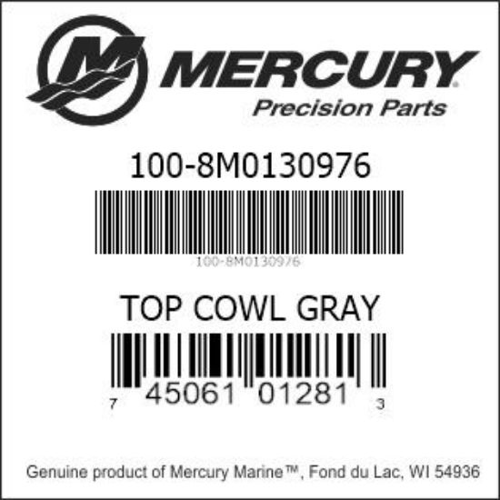 Bar codes for Mercury Marine part number 100-8M0130976